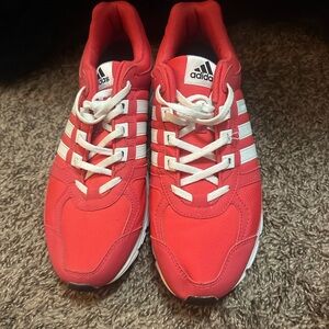 adidas Women's Red and White Sneakers
